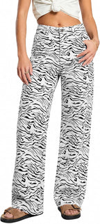 ZPIUO animal-print wide-leg jeans in zebra