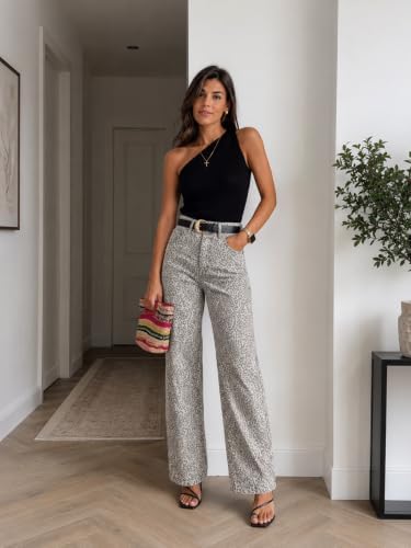ZPIUO Animal-Print Wide-Leg Jeans product image 2