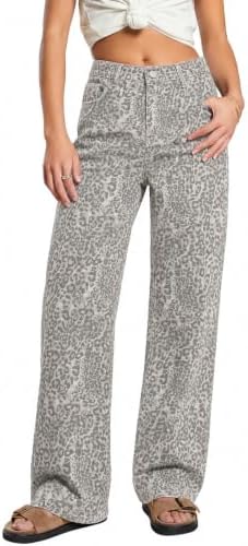 ZPIUO Animal-Print Wide-Leg Jeans product image 3