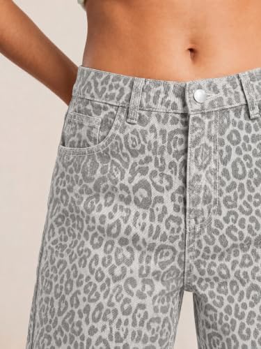 ZPIUO Animal-Print Wide-Leg Jeans product image 4