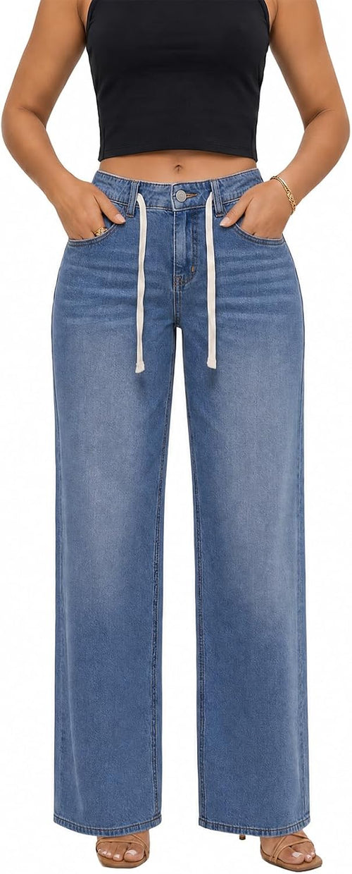ZPIUO Drawstring Wide-Leg Jeans product image 2