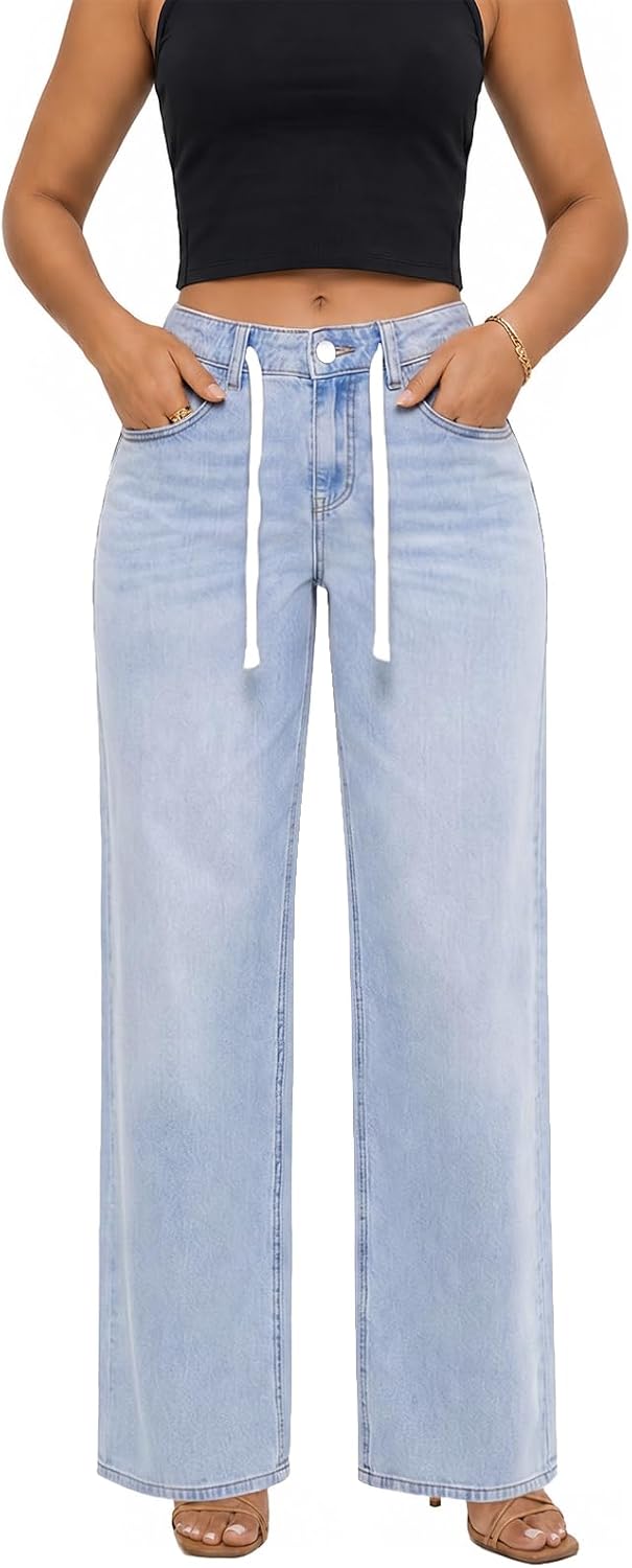 ZPIUO Drawstring Wide-Leg Jeans product image 3
