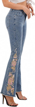 ZPIUO Floral Embroidered Flare Jeans product image 1