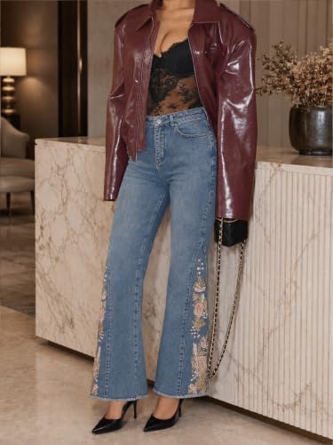ZPIUO Floral Embroidered Flare Jeans product image 4