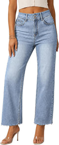 ZPIUO High-Rise Cropped Straight-Leg Jeans product image 1