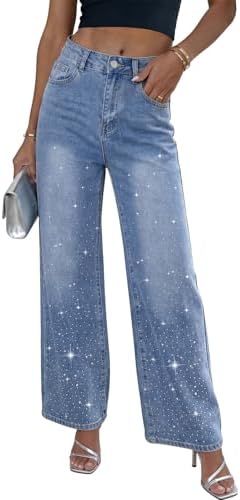 ZPIUO Rhinestone Wide-Leg Jeans product image 2